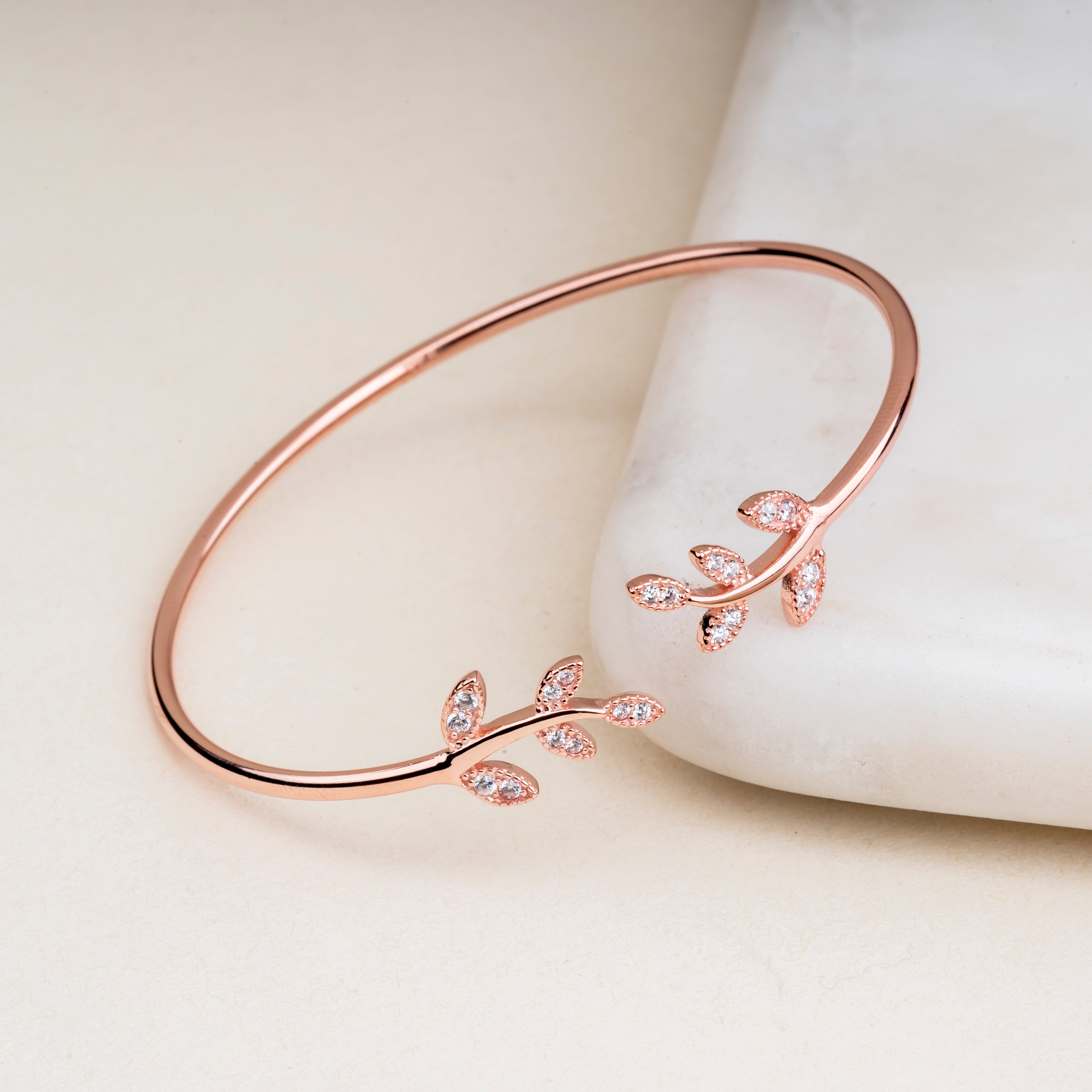 Rose Silver Leaf Bracelet