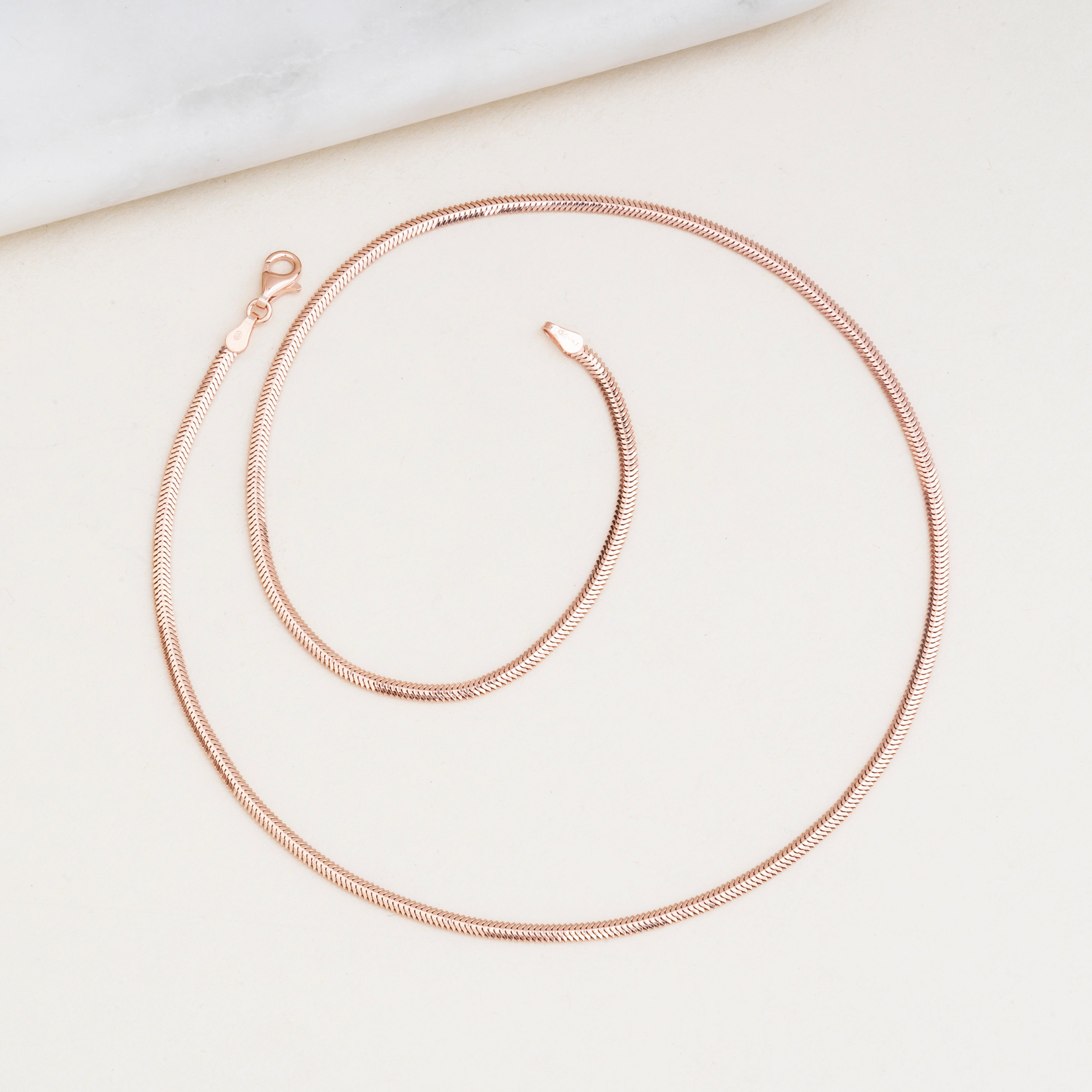 Silver Rose Snake Chain