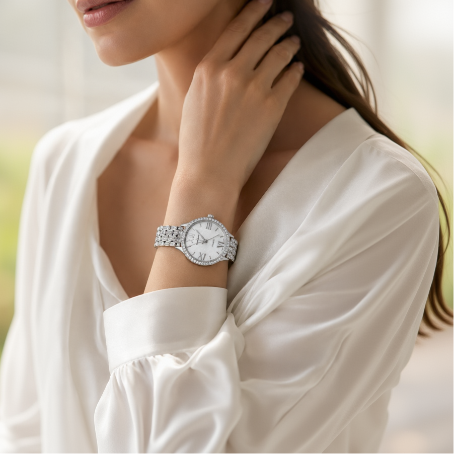 Silver Celeste Pearl Watch