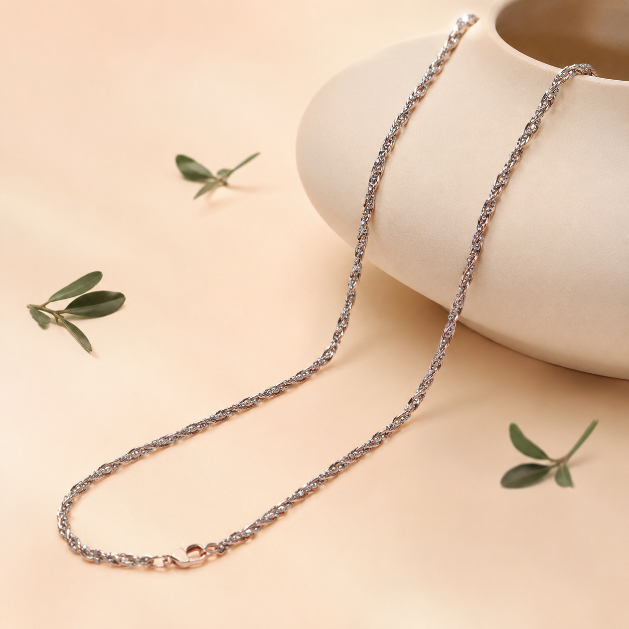 92.5 Sterling Silver Diamond-Cut Rope Chain