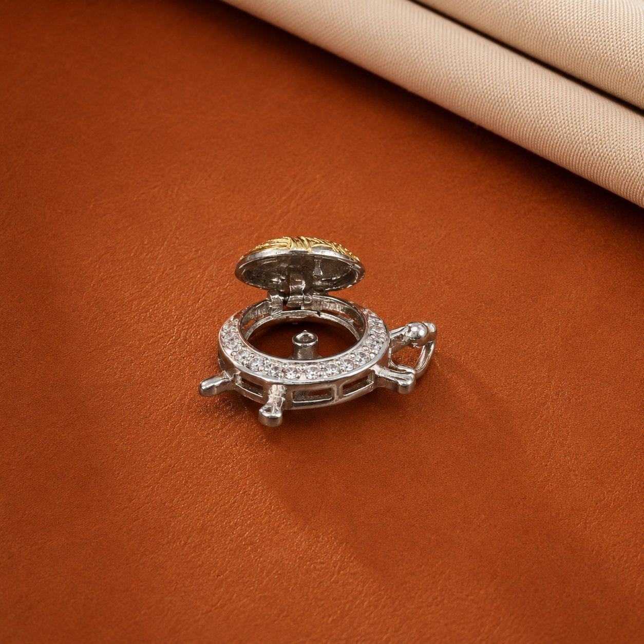 Silver Hidden Treasure Scarab Locket Pendant