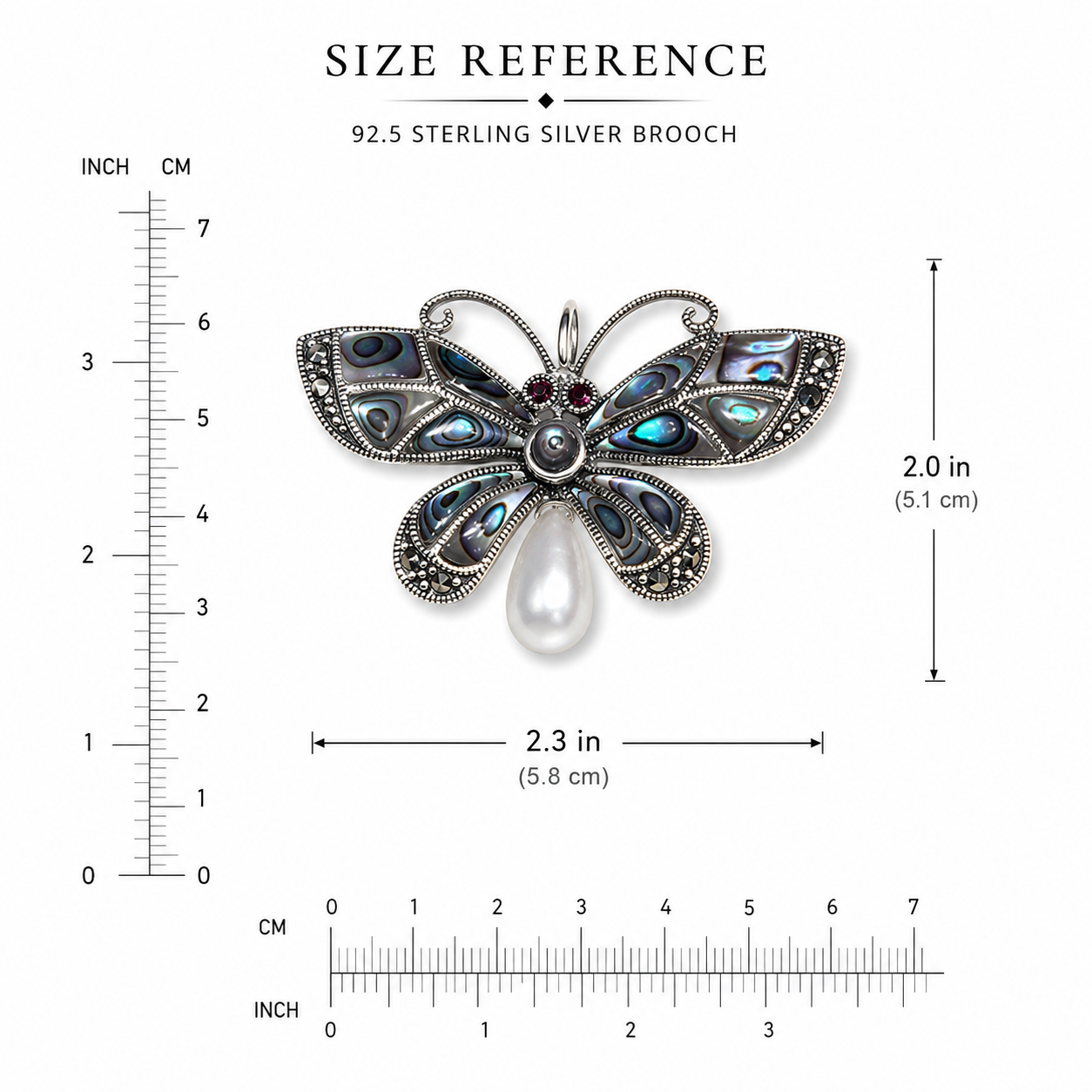 Silver Mystique Papillon Luxe Brooch