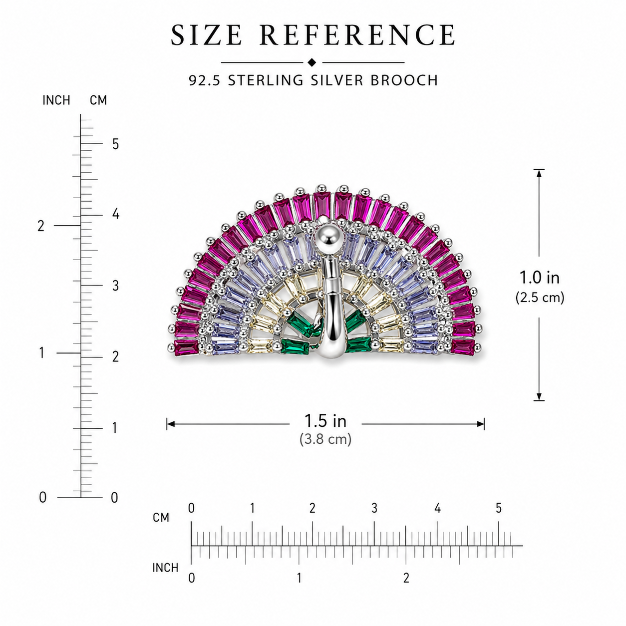 Silver Radiant Mayura Luxe Brooch