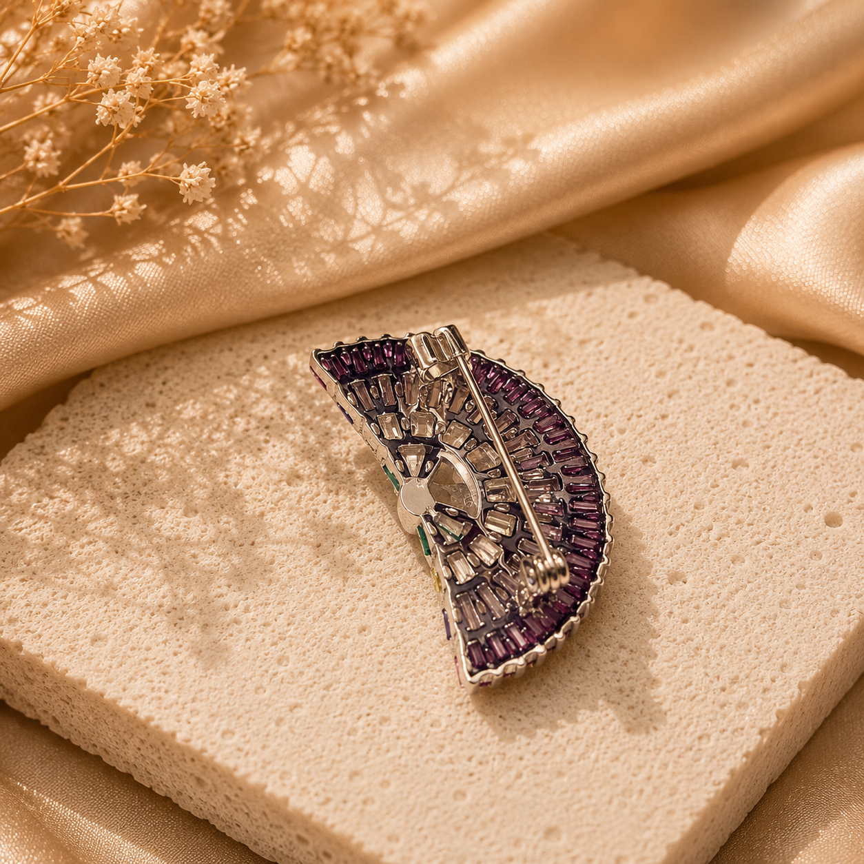 Silver Radiant Mayura Luxe Brooch
