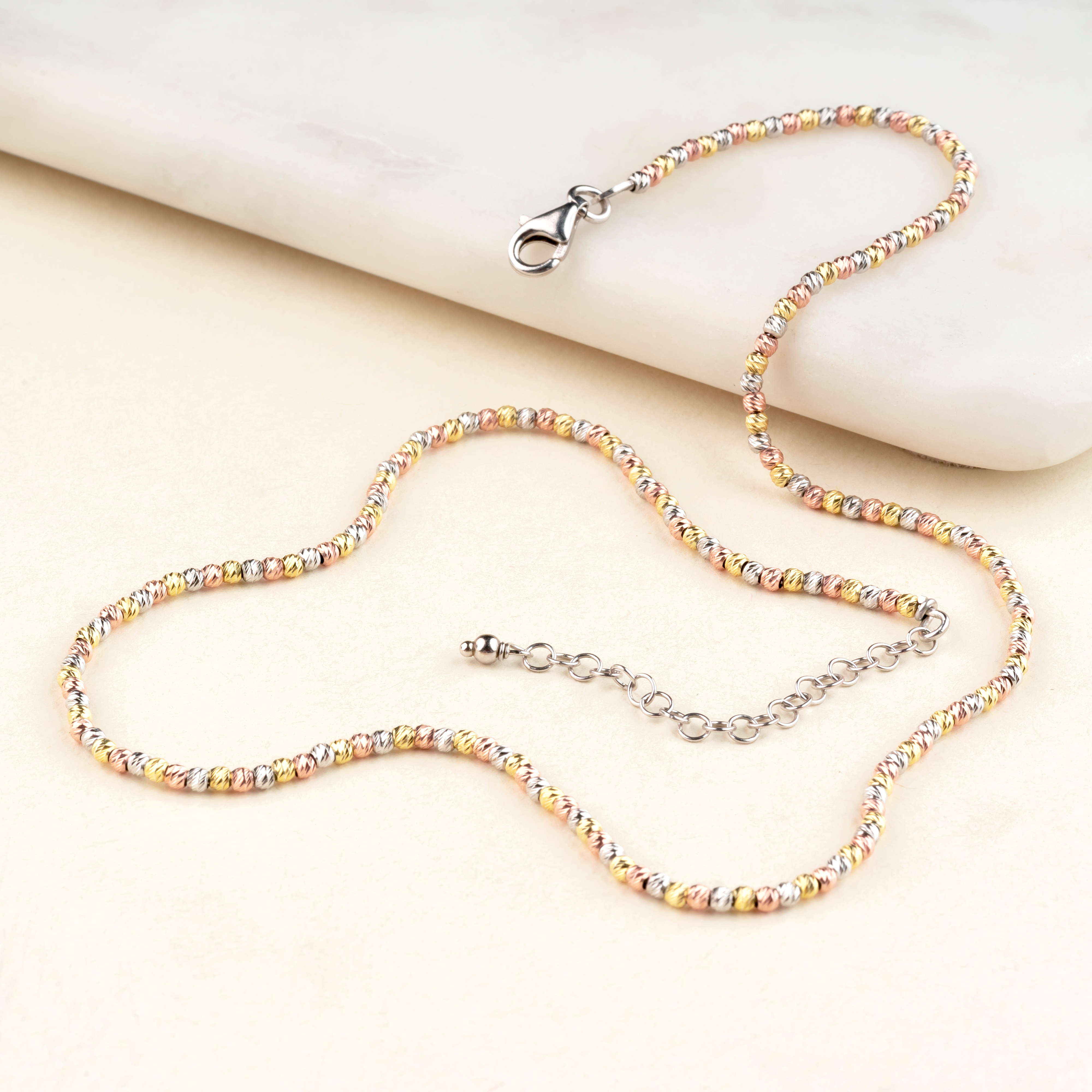 Silver Multi Colour Beads Chain