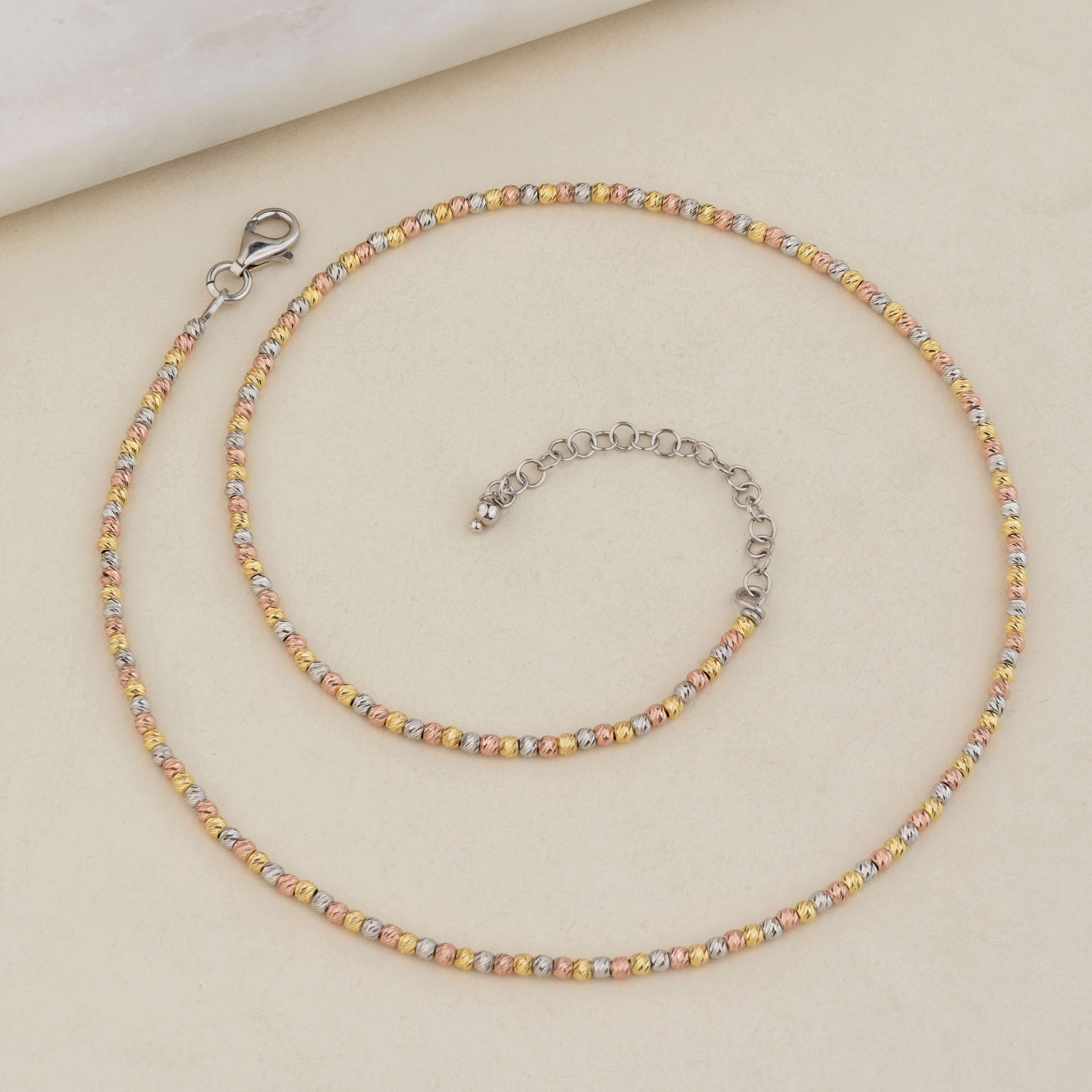 Silver Multi Colour Beads Chain