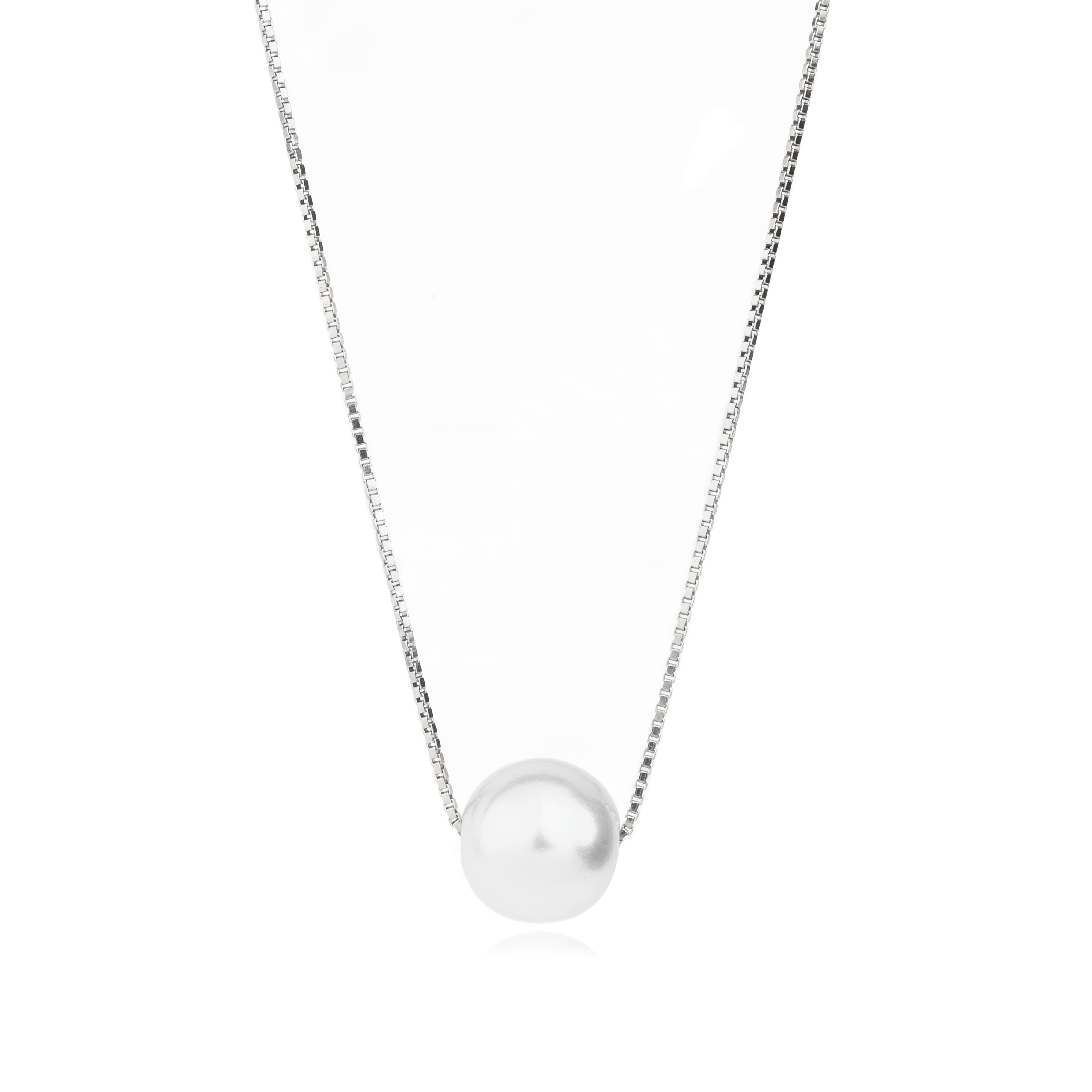 Silver Luminous Pearl Drop Chain