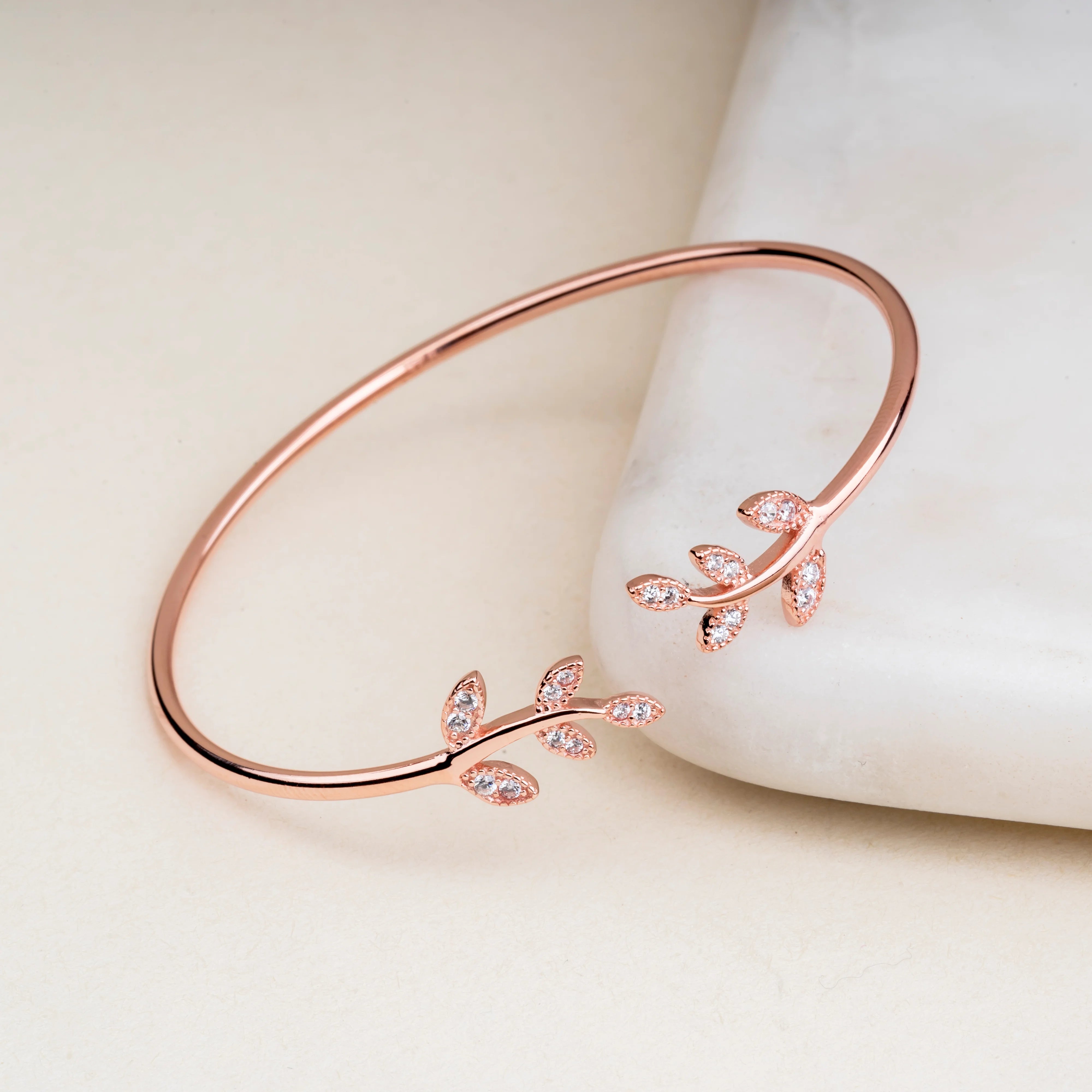 Rose Silver Leaf Bracelet