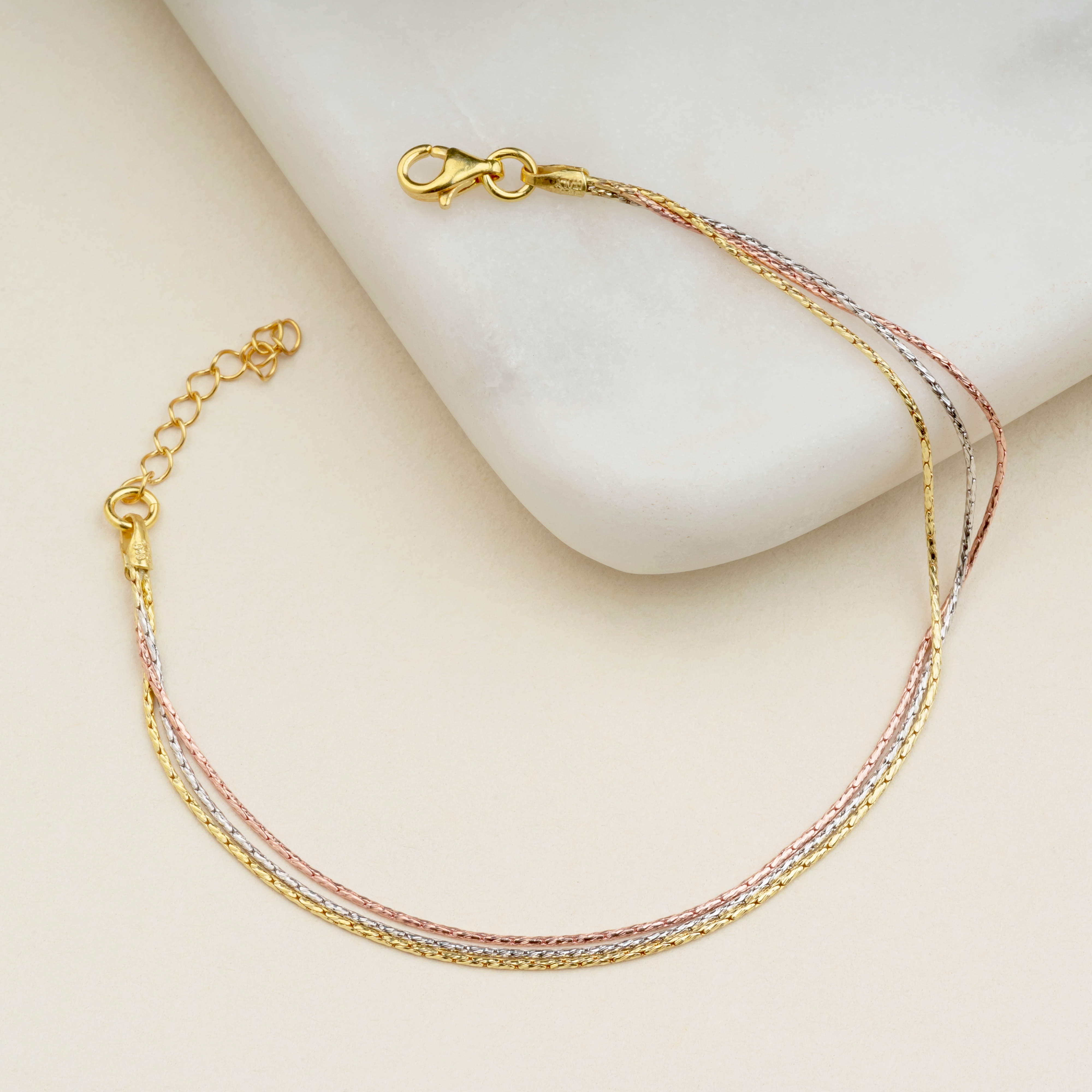 Silver Three Tone Bracelet