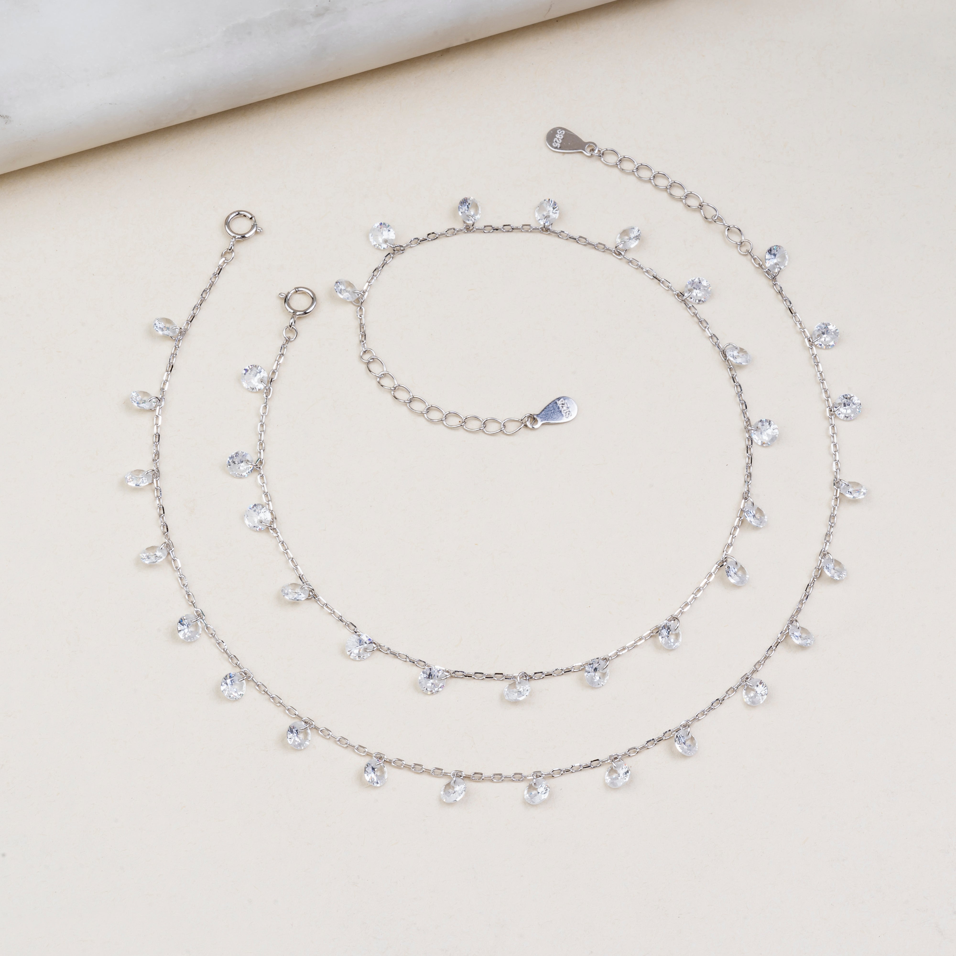 Silver Round Charm Anklet