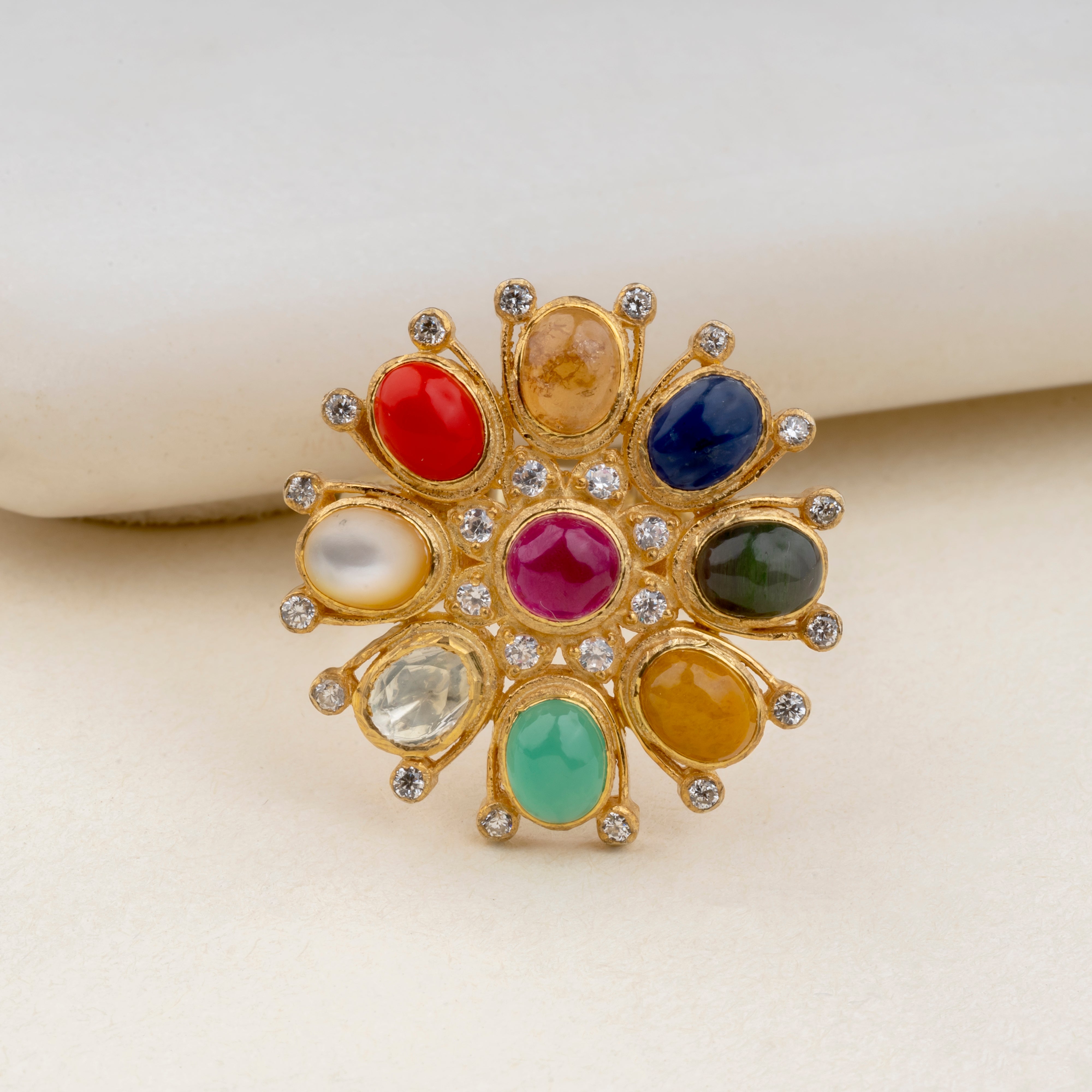 Gemstone Swirl Fashion Ring - Nuha Jewelers