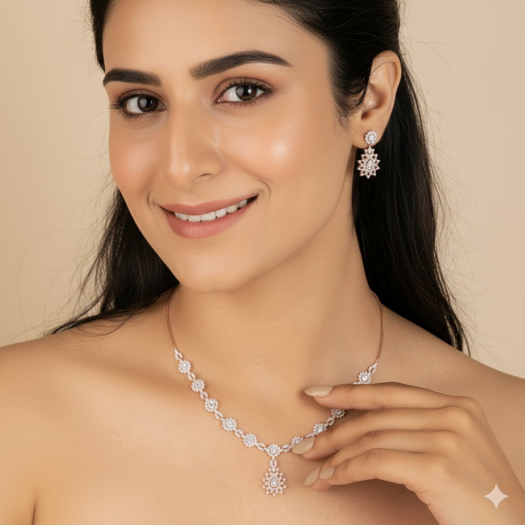 Silver Rose Gold Radiance Necklace