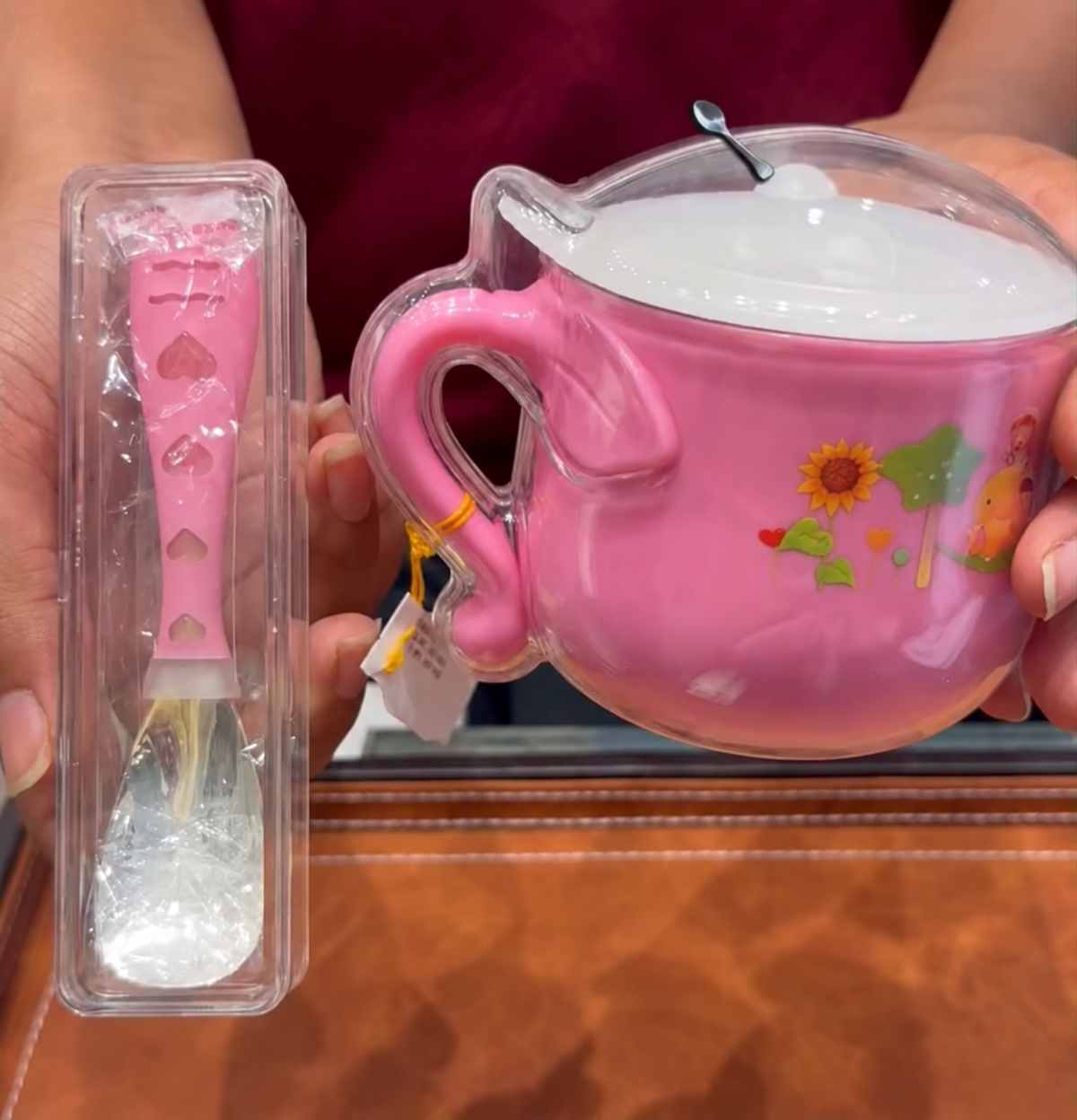 Pink Swan Baby Feeding Bowl & Spoon Set
